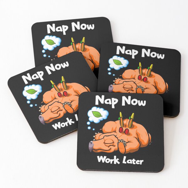 Item preview, Nap Now Work Later stegosaurus orange designed and sold by jc007.