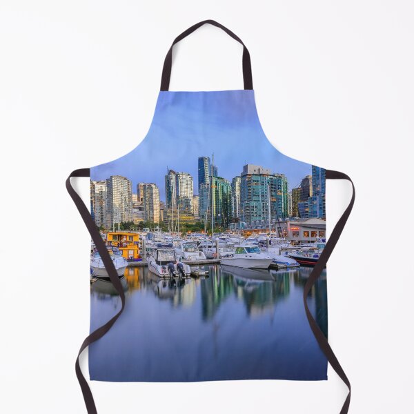 Item preview, Vancouver sunset photo print, Coal Harbour with boats and reflections designed and sold by SvetlanaSF.