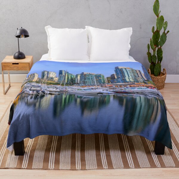 Item preview, Vancouver sunset photo print, Coal Harbour with boats and reflections designed and sold by SvetlanaSF.