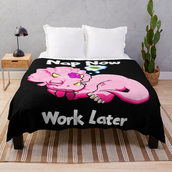 Item preview, Nap Now Work Later triceratops pink designed and sold by jc007.