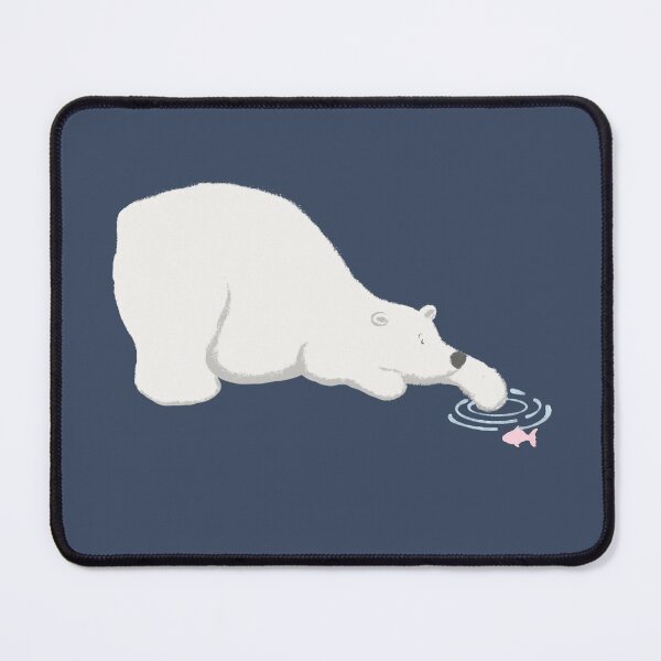 Polar Bear Goes Fishing Mouse Pad
