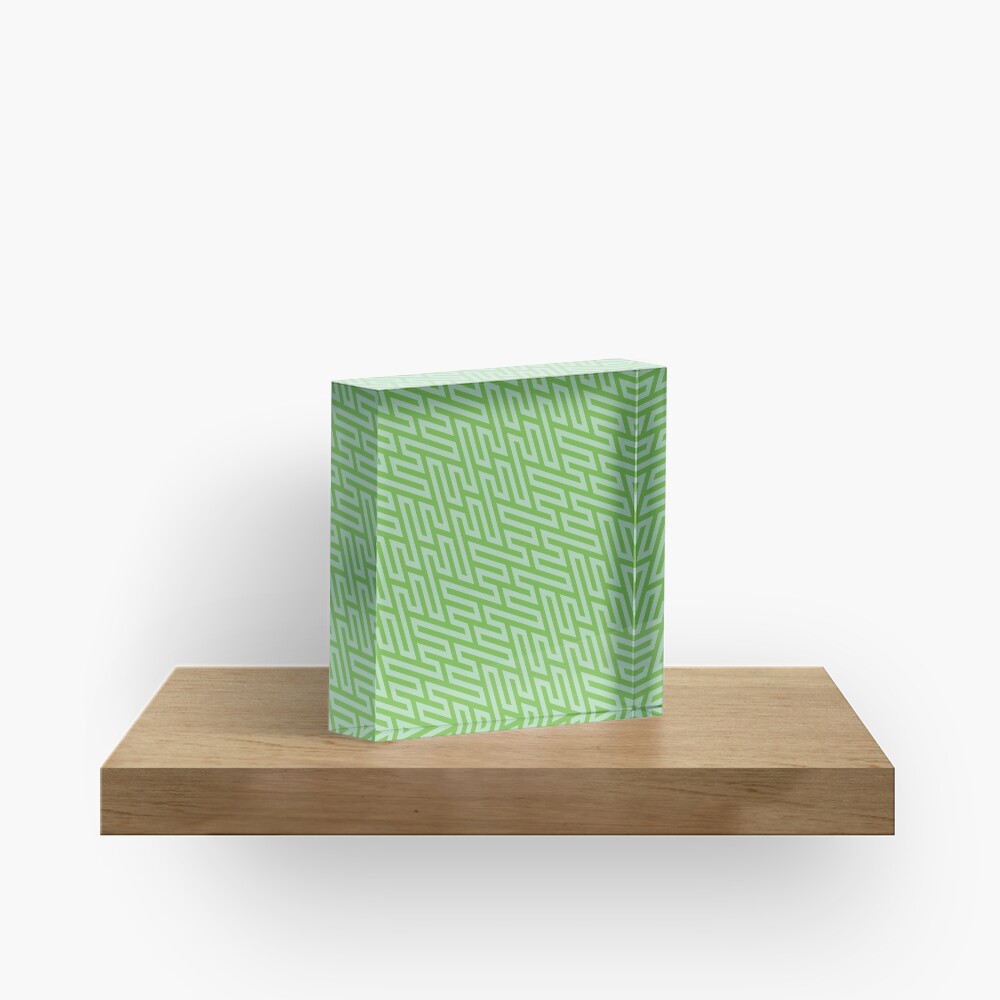 Green Blaze - Pattern Monster Acrylic Block