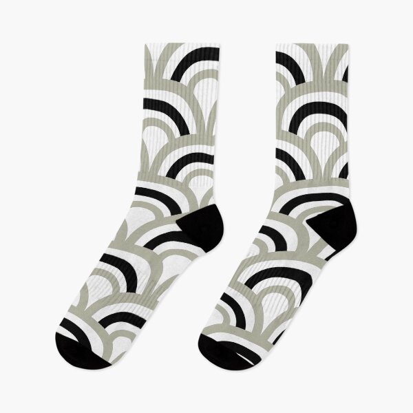 Item preview, Earthy Green Black and White Scallop Pattern Pairs Benjamin Moore 2022 Color of the Year October Mist 1495 - Colour Trends - Shade - Hue designed and sold by ColorOfTheYears.