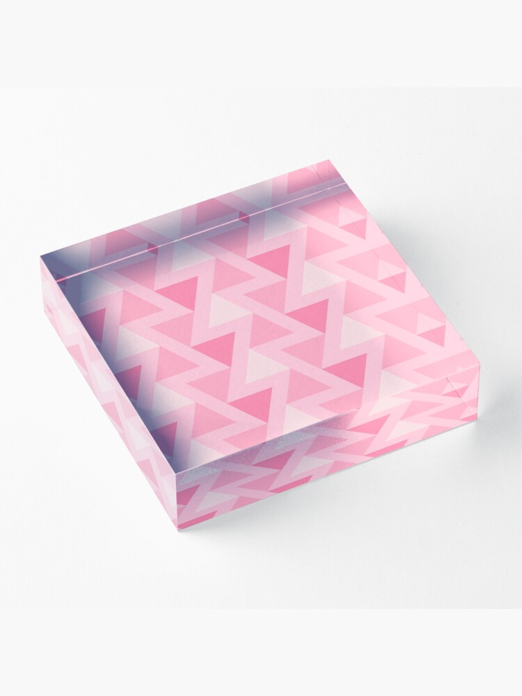 Alternate view of Pink Triangles - Pattern Monster Acrylic Block