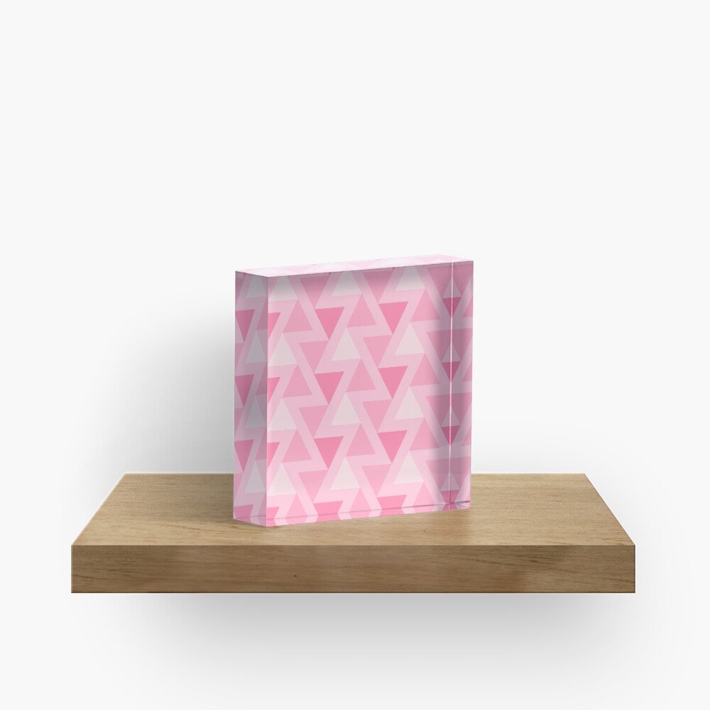 Pink Triangles - Pattern Monster Acrylic Block