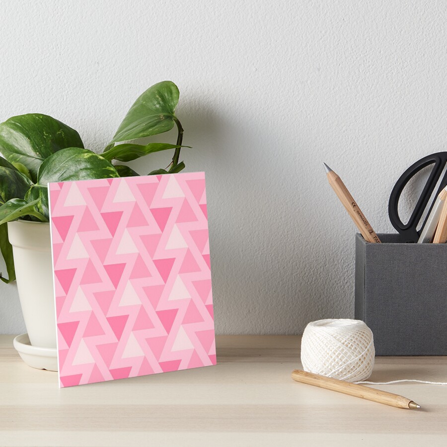 Pink Triangles - Pattern Monster Art Board Print