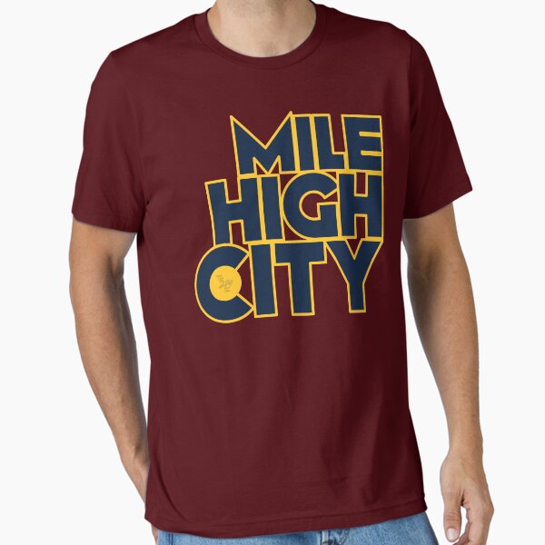 Mile High City Typography - Midnight Blue & Sunshine Yellow Essential T-Shirt