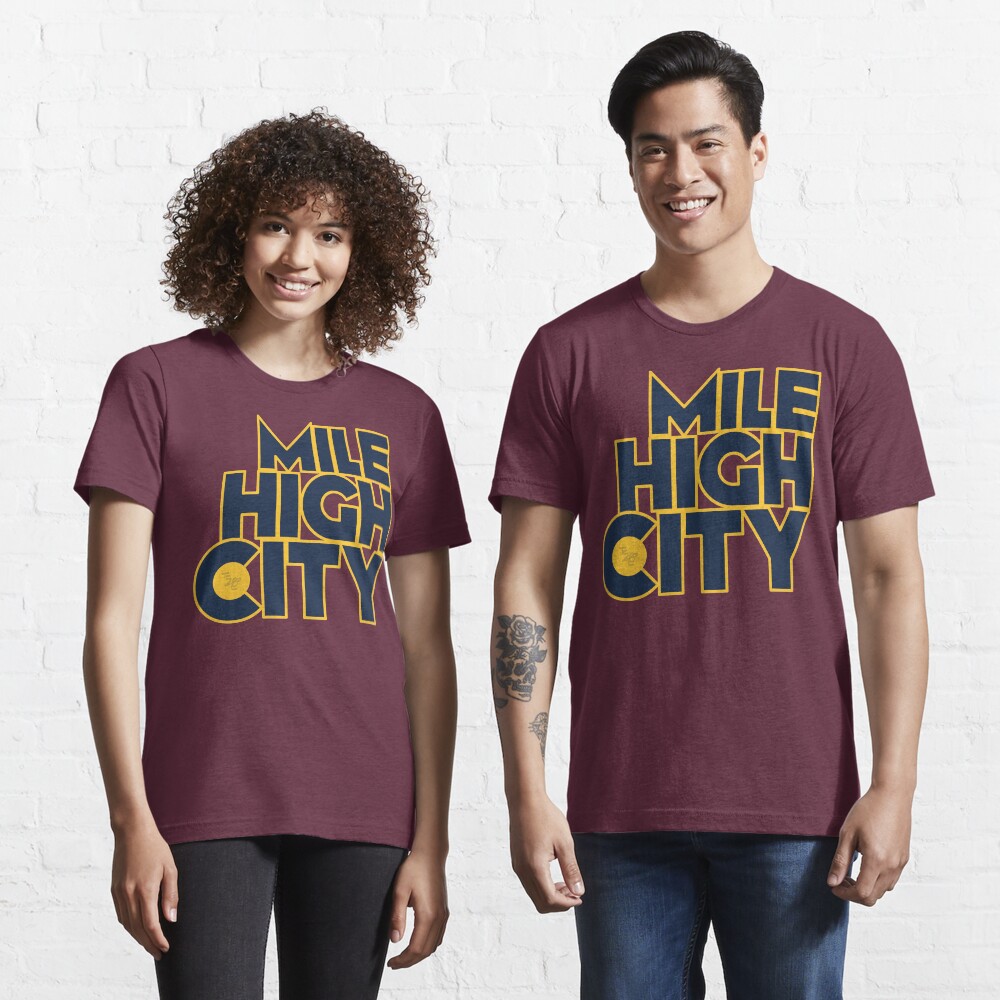 Mile High City Typography - Midnight Blue & Sunshine Yellow Essential T-Shirt