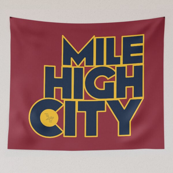 Item preview, Mile High City Typography - Midnight Blue & Sunshine Yellow designed and sold by that5280lady.