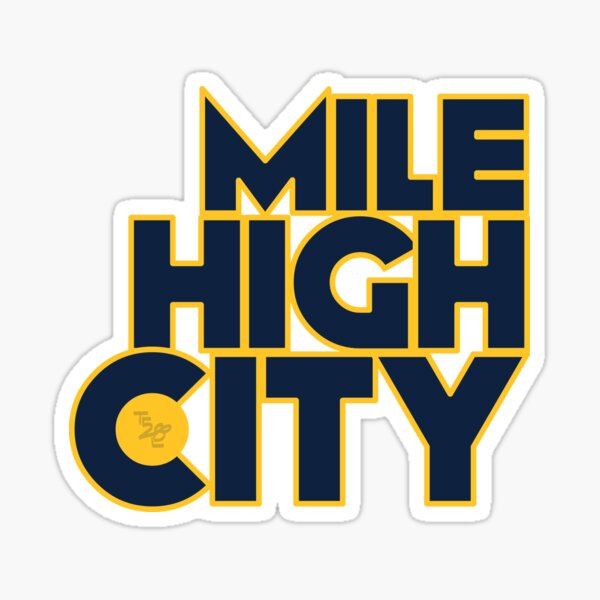 Mile High City Typography - Midnight Blue & Sunshine Yellow Sticker