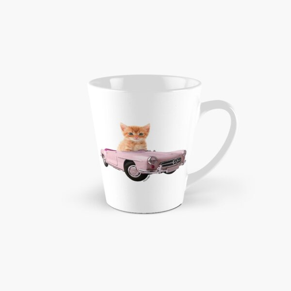Cat pink car Tall Mug
