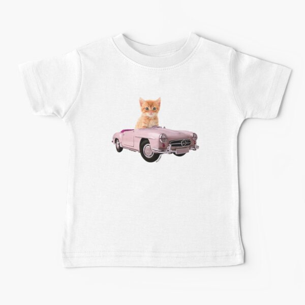 Cat pink car Baby T-Shirt