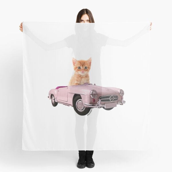 Cat pink car Scarf