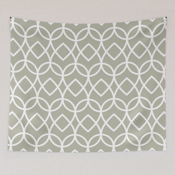 Item preview, Earthy Green and White Geometric Line Pattern Pairs Benjamin Moore 2022 Color of the Year October Mist 1495 - Colour Trends - Shade - Hue designed and sold by ColorOfTheYears.