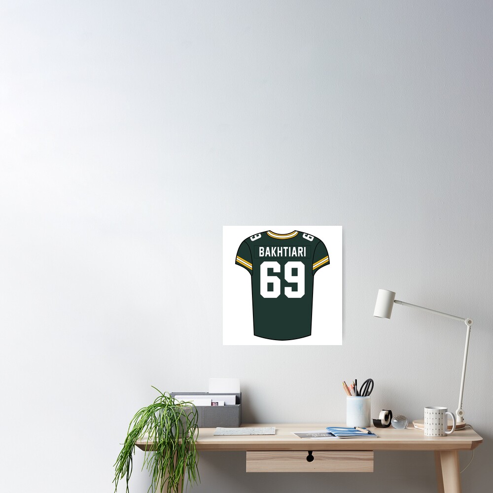 David Bakhtiari Away Jersey Poster for Sale by designsheaven