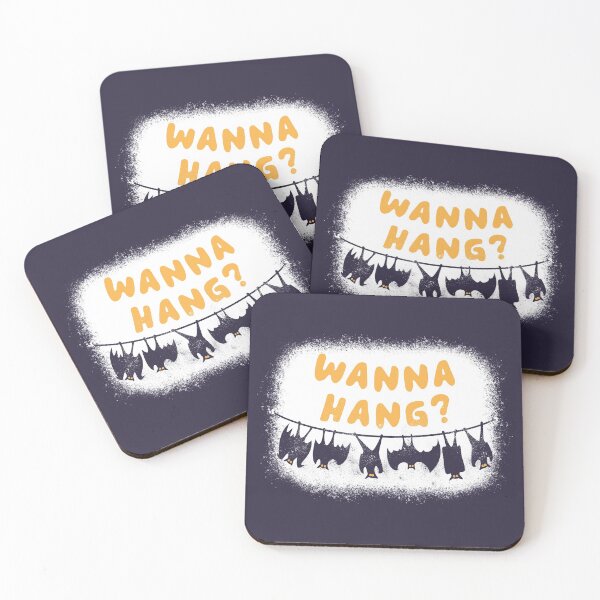 Item preview, FUNNY WANNA HANG BATS DISTRESSED HALLOWEEN PARTY AND WEEKEND PARTY HUMOUR QUOTE THEME designed and sold by zenturtlemerch.