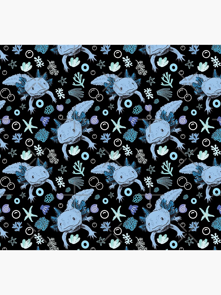 Disover Blue Axolotl Coral Pattern Socks