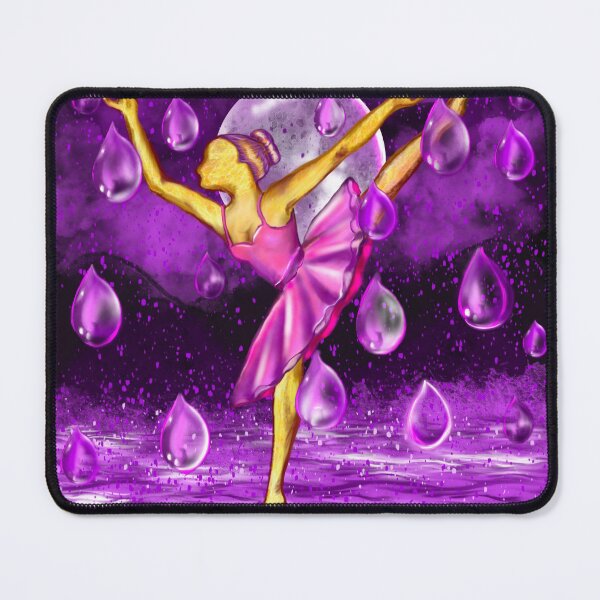 Item preview, Ballerina dancing by the Full moon in the purple rain, midnight landscape with raindrops falling into Water designed and sold by Artonmytee.