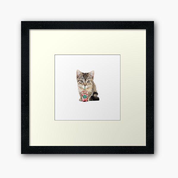 Cat milkshake by Alice Monber Framed Art Print