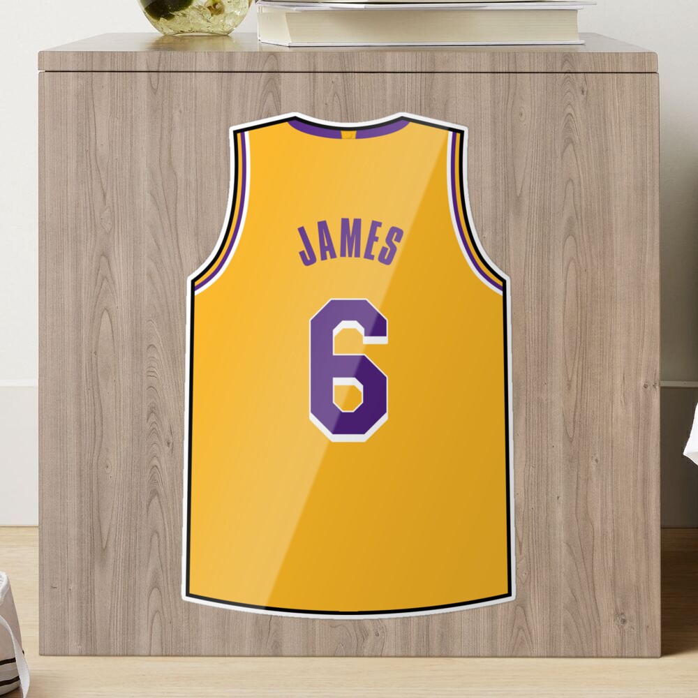 LeBron James Jersey Sticker for Sale by designsheaven