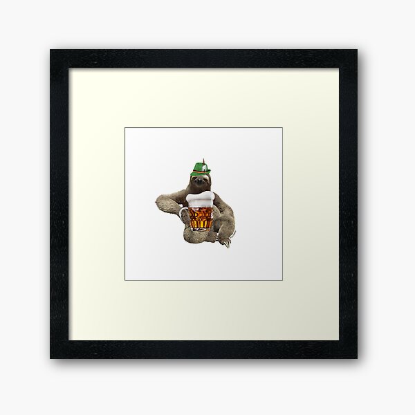 Sloth Octoberfest by Alice Monber Framed Art Print