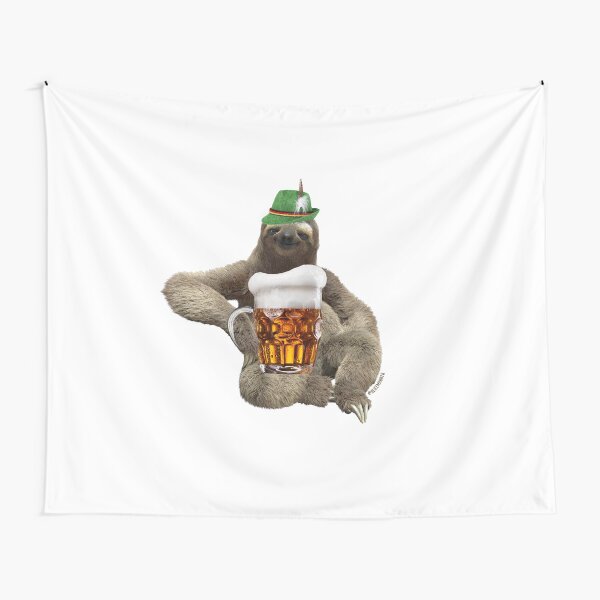 Sloth Octoberfest by Alice Monber Tapestry