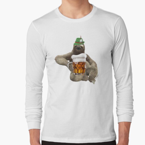 Sloth Octoberfest by Alice Monber Long Sleeve T-Shirt