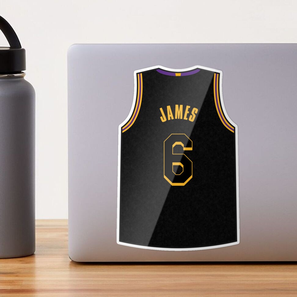 LeBron James Jersey Sticker for Sale by designsheaven