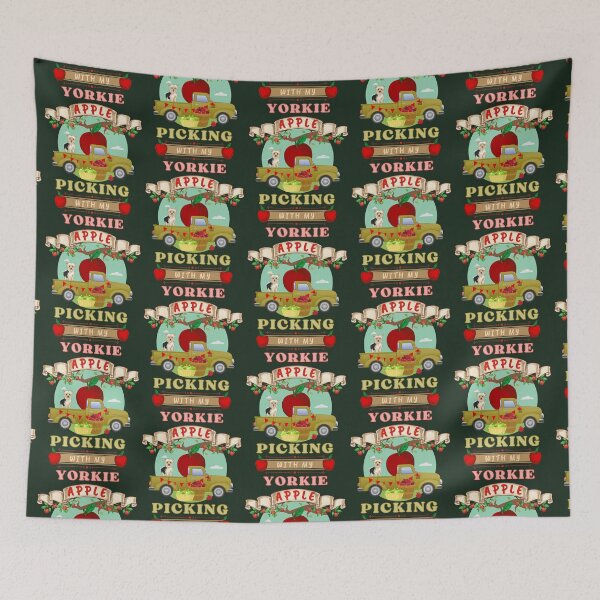Item preview, Cute Apple Picking With My Yorkie designed and sold by sableandshadow.