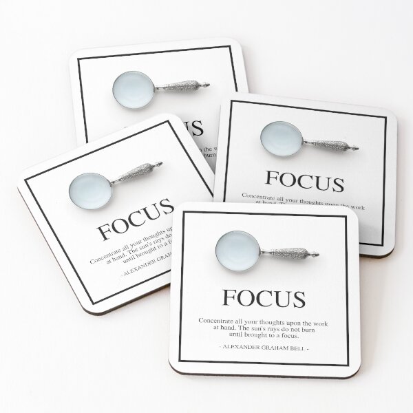 Item preview, FOCUS - Alexander Graham Bell motivational quote - Concentrate all your thoughts upon the work at hand designed and sold by Art4Motivation.