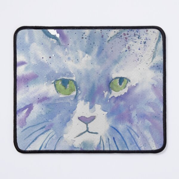 Item preview, Blue Watercolor Cat designed and sold by ArtChildGalore.