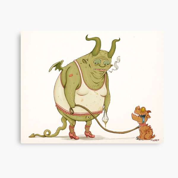 A demon and his dog... Canvas Print