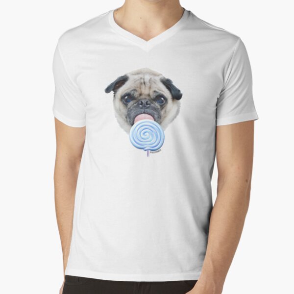 Dog Lollipop by Alice Monber V-Neck T-Shirt