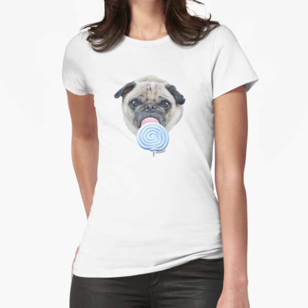 Dog Lollipop by Alice Monber Fitted T-Shirt