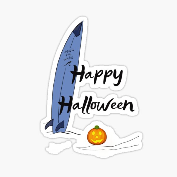 Halloween for surfers surf surfing pumpkin spirit Sticker