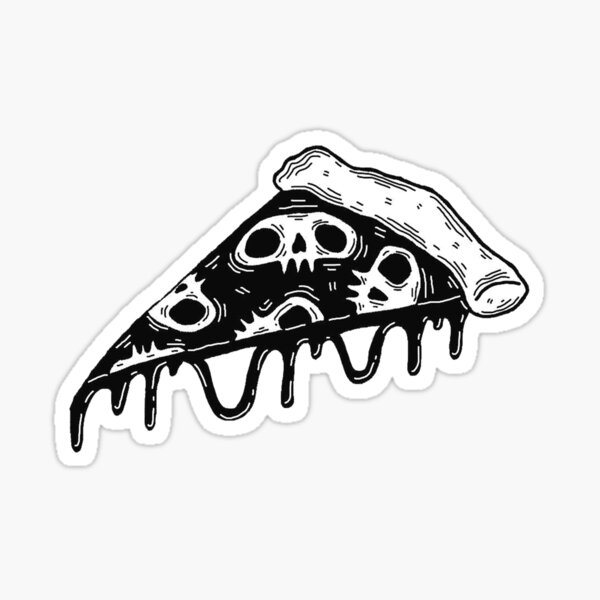 Skull Pizza Slice Sticker By Narimanart Redbubble