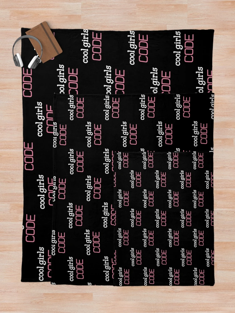 Imagen 5 de 6, Manta con la obra 'Cool Girls Code' (Black/Pink), diseñada y vendida por The Button Gal.