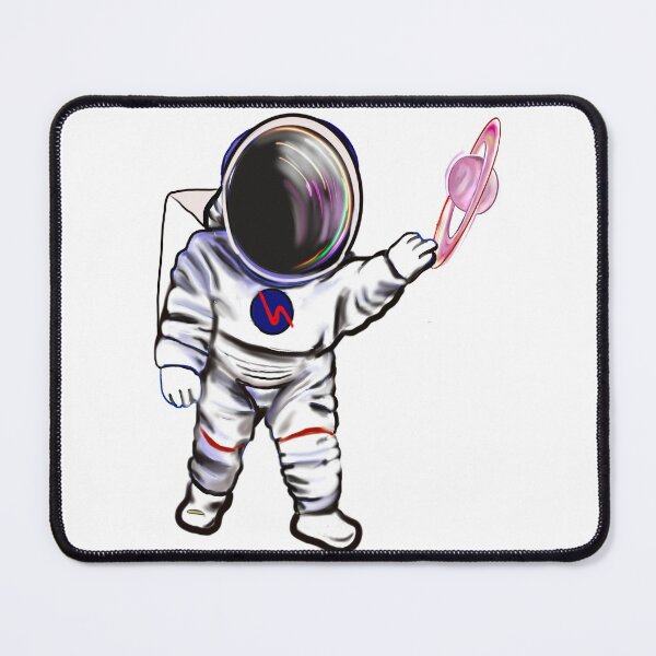 Item preview, Astronaut 2 in Space suit reaching out to touch planet Saturn’s ring designed and sold by Artonmytee.