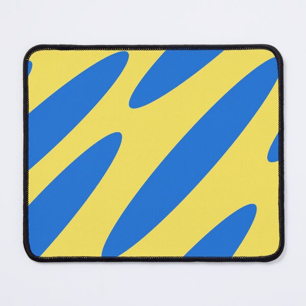 Artikelvorschau, Längliche blaue Formen auf gelbem Hintergrund abstraktes Design entworfen und verkauft von ThisNThatImages.