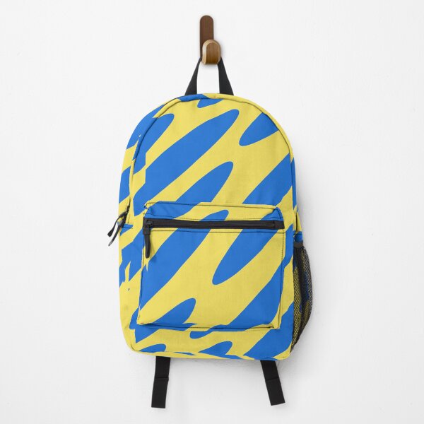 Item preview, Elongated Blue Shapes on a Yellow Background Abstract Design designed and sold by ThisNThatImages.