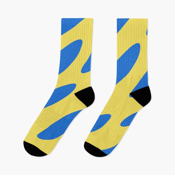 Item preview, Elongated Blue Shapes on a Yellow Background Abstract Design designed and sold by ThisNThatImages.
