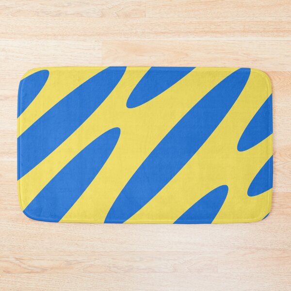 Item preview, Elongated Blue Shapes on a Yellow Background Abstract Design designed and sold by ThisNThatImages.