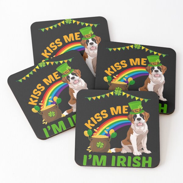 Item preview, Kiss Me Im Irish Saint Bernard Dog designed and sold by StarcyWol.