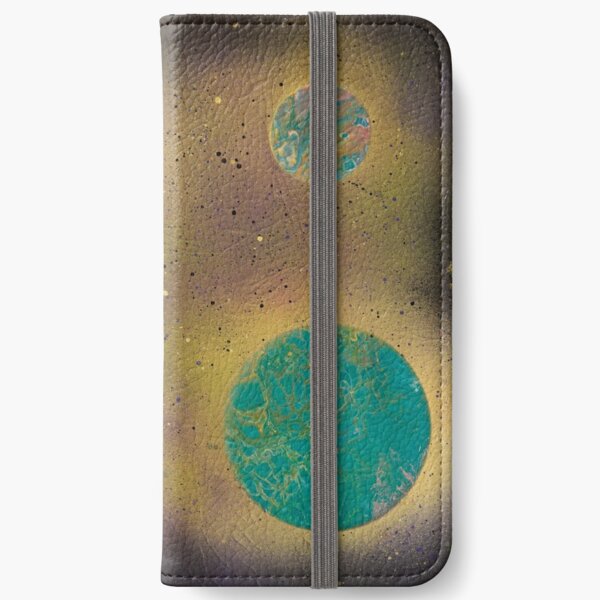 Galaxy - Acrylic Paint Pour & Spray Paint iPhone Wallet
