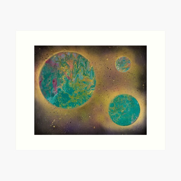 Galaxy - Acrylic Paint Pour & Spray Paint Art Print