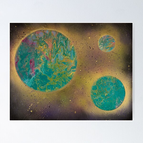 Galaxy - Acrylic Paint Pour & Spray Paint Poster