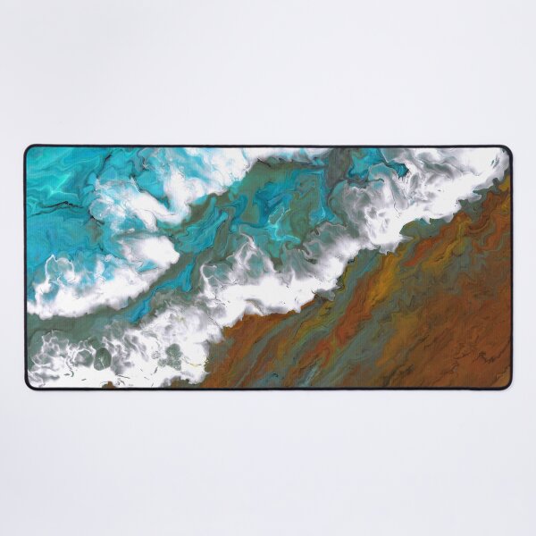 Beach Wave - Acrylic Pour Desk Mat