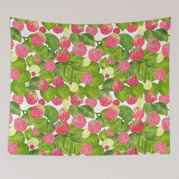 Item preview, Watercolor Berry Pattern - Red Raspberries Mixed Fruit Berry Abstract  designed and sold by silviaol.