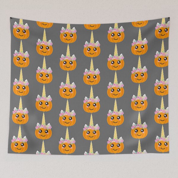 Item preview, Unicorn Pumpkin, Kawaii Pumpkin With A Unicorn crown  designed and sold by GulQari.