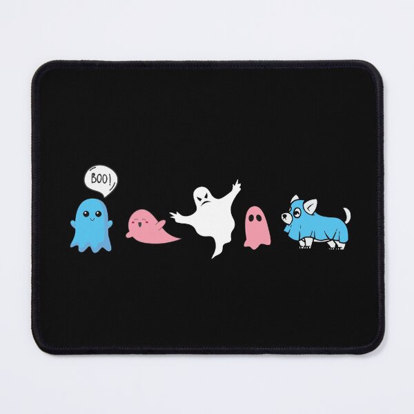 Item preview, Cute Trans Flag Ghosts and Dog. Transgender Pride designed and sold by Subtle Pride Shop.